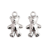 Ackley 3D Silver Teddy Bear Pendant DIY Earring Accessories Material