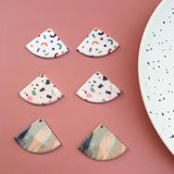 Geometric Coloring Acrylic Triangle Fan DIY Jewelry Earri