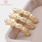 4PCS 35x7MM 24K Plated Brass Connect Rope Dragon Bracelet Curved Tube