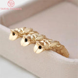4PCS 35x7MM 24K Plated Brass Connect Rope Dragon Bracelet Curved Tube