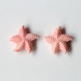 Pink Conch Shell Carved Starfish Earring Bead 20x25x8mm