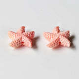 Pink Conch Shell Carved Starfish Earring Bead 20x25x8mm