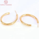 4PCS 24K Brass Twisted Stud Earrings High Jewelry Findings