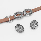 10pcs Flower Slider Beads Spacer For Flat Leather Cord Jewelry Findings