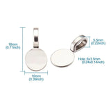 Tibetan Style Alloy Glue-On Flat Pad Pendant Bails, Silver, 18x10x5.5mm