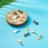 Tibetan Style Alloy Glue-On Flat Pad Pendant Bails, Silver, 18x10x5.5mm