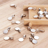 Tibetan Style Alloy Glue-On Flat Pad Pendant Bails, Silver, 18x10x5.5mm