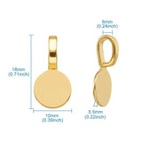 Tibetan Style Alloy Glue-On Flat Pad Pendant Bails, Silver, 18x10x5.5mm