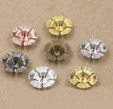 100 PCS 17x4mm Brass Flowers Base Filigree Bead Caps DIY Jewelry Making
