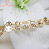 1 Meter Round disk 4MM 24K Champagne Plated Brass Necklace Chain