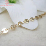 1 Meter Round disk 4MM 24K Champagne Plated Brass Necklace Chain
