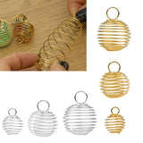 30Pcs Spiral Bead Hollow Cages Stone Holder Necklace Cage Charms Pendants Kit