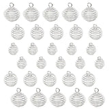 30Pcs Spiral Bead Hollow Cages Stone Holder Necklace Cage Charms Pendants Kit