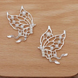 20Pcs 36*45mm Metal Inlaid w/ Pearls Butterfly DIY Jewelry Settings