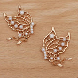 20Pcs 36*45mm Metal Inlaid w/ Pearls Butterfly DIY Jewelry Settings