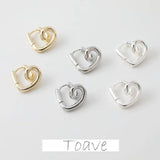 14K Electroplating Glossy Peach Heart Earrings