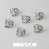 14K Electroplating Glossy Peach Heart Earrings