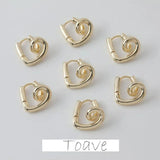 14K Electroplating Glossy Peach Heart Earrings