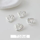 14K Electroplating Glossy Peach Heart Earrings