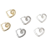 14K Electroplating Glossy Peach Heart Earrings