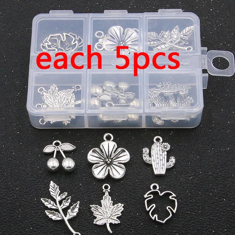 30Pcs/Lot Charm Fruit Leaves Plant Flower Pendant DIY Jewelry Making Material