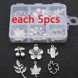 30Pcs/Lot Charm Fruit Leaves Plant Flower Pendant DIY Jewelry Making Material
