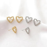 4PCS 14k Plated Heart Shape DIY Earrings Making Charms