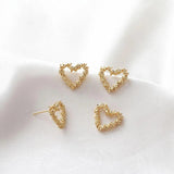 4PCS 14k Plated Heart Shape DIY Earrings Making Charms