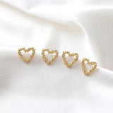4PCS 14k Plated Heart Shape DIY Earrings Making Charms