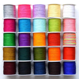24 COLORS 135yd x 0.8mm Nylon Chinese Knot Cord Rattail Satin Thread