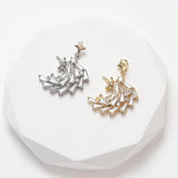 2PCS Unicorn Zircon Necklace Pendant Charms for DIY Jewelry Making