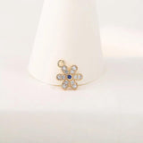 4PCS 9*13MM 14K Brass Zircon Flower Charm Pendants DIY Jewelry Making