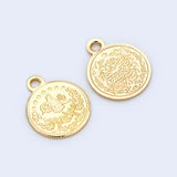 10pcs Coin Charms, Round Coin Disk Pendants, DIY Jewelry Making Supplies