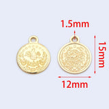 10pcs Coin Charms, Round Coin Disk Pendants, DIY Jewelry Making Supplies