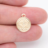 10pcs Coin Charms, Round Coin Disk Pendants, DIY Jewelry Making Supplies