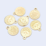 10pcs Coin Charms, Round Coin Disk Pendants, DIY Jewelry Making Supplies