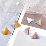 Triangle Wood Resin Cabochons for Jewelry Making
