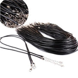 20pcs Waxed Cotton 1.5mm Necklace Cords with Extend Chain Jewelry Cord