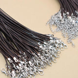 20pcs Waxed Cotton 1.5mm Necklace Cords with Extend Chain Jewelry Cord