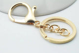 8pcs 30mm Keychains With Lobster Clasp Silver Plated Keyring Supplies