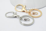 8pcs 30mm Keychains With Lobster Clasp Silver Plated Keyring Supplies