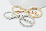 8pcs 30mm Keychains With Lobster Clasp Silver Plated Keyring Supplies
