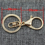 8pcs 30mm Keychains With Lobster Clasp Silver Plated Keyring Supplies