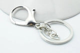8pcs 30mm Keychains With Lobster Clasp Silver Plated Keyring Supplies
