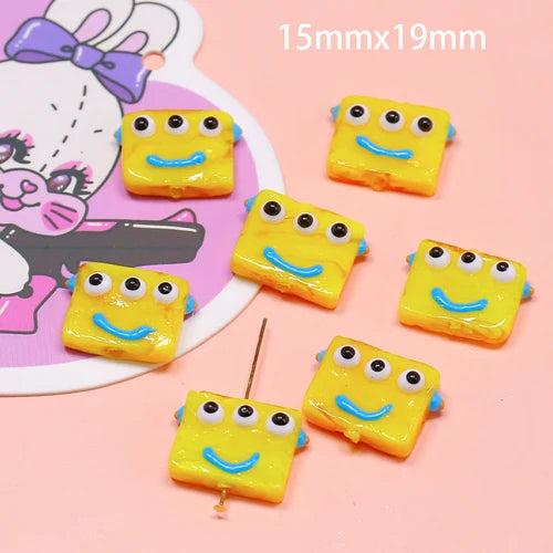 Hand-painted Glass Monster Robot Beads DIY Beading Material