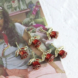 10pcs Rose Flower Pendant Base for DIY Necklace Earrings