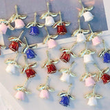10pcs Rose Flower Pendant Base for DIY Necklace Earrings
