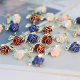 10pcs Rose Flower Pendant Base for DIY Necklace Earrings