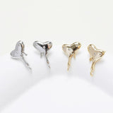 Dainty Heart Ear Studs Earrings 14k Plated Brass DIY Jewelry Findings