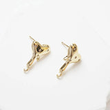 Dainty Heart Ear Studs Earrings 14k Plated Brass DIY Jewelry Findings